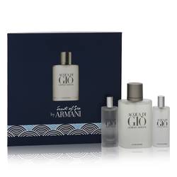 Acqua Di Gio Cologne by Giorgio Armani -- Gift Set - 3.4 oz Eau De Toilette Spray + 2x 0.5 oz Mini EDT Sprays