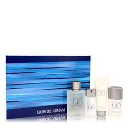 Acqua Di Gio Cologne by Giorgio Armani -- Gift Set - 3.4 oz Eau De Toilette Spray + .67 oz Mini EDT Spray + 2.5 After Shave Balm + 2.6 oz Deodorant Stick