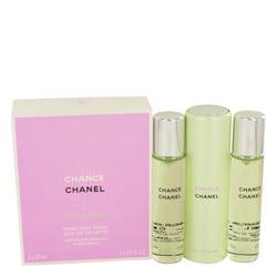 Chance Perfume by Chanel 3  x 0.7 oz Mini Eau Fraiche Spray + 2 Refills