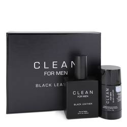 Clean Black Leather Cologne by Clean -- Gift Set - 3.4 oz Eau De Toilette Spray + 2.6 oz Deodorant Stick