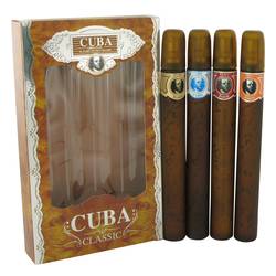 Cuba Red Cologne by Fragluxe Gift Set - Cuba Variety Set includes All Four 1.15 oz Sprays, Cuba Red, Cuba Blue, Cuba Gold and Cuba Orange