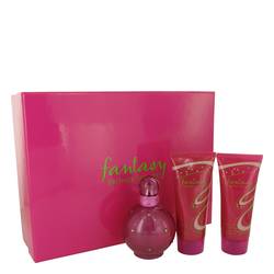 Fantasy Perfume by Britney Spears -- Gift Set - 3.3 oz Eau De Parfum Spray + 3.3 oz Body Souffle + 3.3 oz Shower Gel