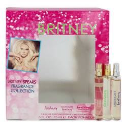 Fantasy Perfume by Britney Spears -- Gift Set - .5 oz Fantasy Min EDP Spray + .5 oz Fantasy Midnight Mini EDP Spray + .5 oz Fantasy Intimate Edition Mini EDP Spray (Manufacture FIlled 2/3)