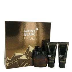 Montblanc Legend Night Cologne by Mont Blanc -- Gift Set - 3.3 oz Eau De Parfum Spray + 3.3 oz After Shave Balm + 3.3 oz Shower Gel