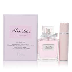 Miss Dior Blooming Bouquet Perfume by Christian Dior -- Gift Set - 3.4 oz Eau De Toilette Spray + 0.34 oz Refillable Travel Spray