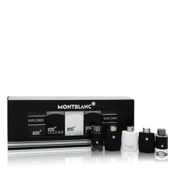Montblanc Explorer Cologne by Mont Blanc -- Gift Set - 2 x 0.15 Mini EDT in Montblanc Legend + 2 x .15 Mini EDP Spray in Montblanc Explorer + 0.15 oz Mini EDT in Montblanc Legend Spirit