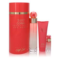 Perry Ellis 360 Coral Perfume by Perry Ellis Gift Set - 3.4 oz Eau de Parfum Spray + .25 oz Mini EDP Spray + 3 oz Shower Gel