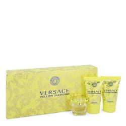 Versace Yellow Diamond Perfume by Versace -- Gift Set - 0.17 oz Mini EDP + 0.8 oz Body Lotion + 0.8 oz Shower Gel