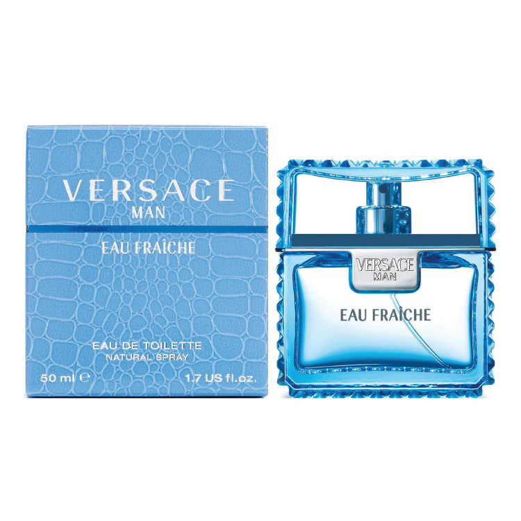 Versace Man Cologne by Versace 1 oz Eau Fraiche Eau De Toilette Spray (Blue)
