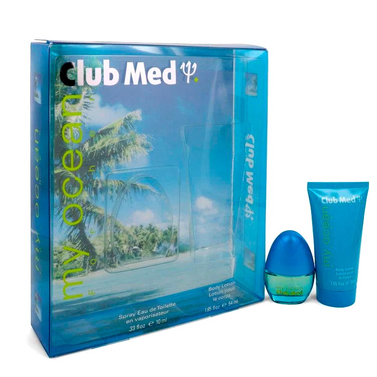 Club Med My Ocean Perfume by Coty Gift Set - .33 oz Mini EDT Spray + 1.85 oz Body Lotion